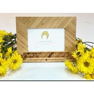 Calm Down Caren - Mom's Favorite (Obviously) - Bamboo Photo Frame